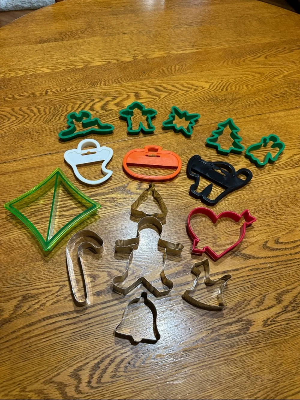 Multicolor Holiday Cookie Cutter Set - Green, Red, Orange, Black, White